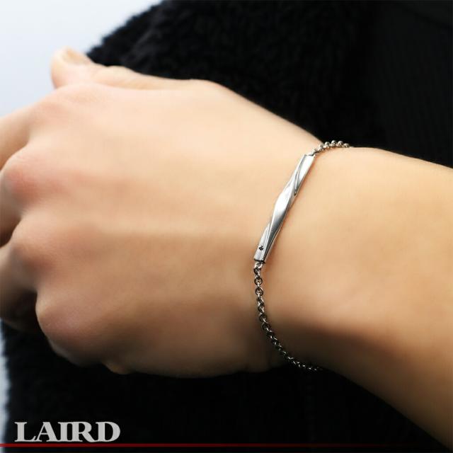 LAIRD レアド 天然 ダイヤモンド ツイスト プレート ステンレス ペアブレスレット 金属アレルギーフリー ペア ブレスレット ブレス 腕輪 アクセサリー_2