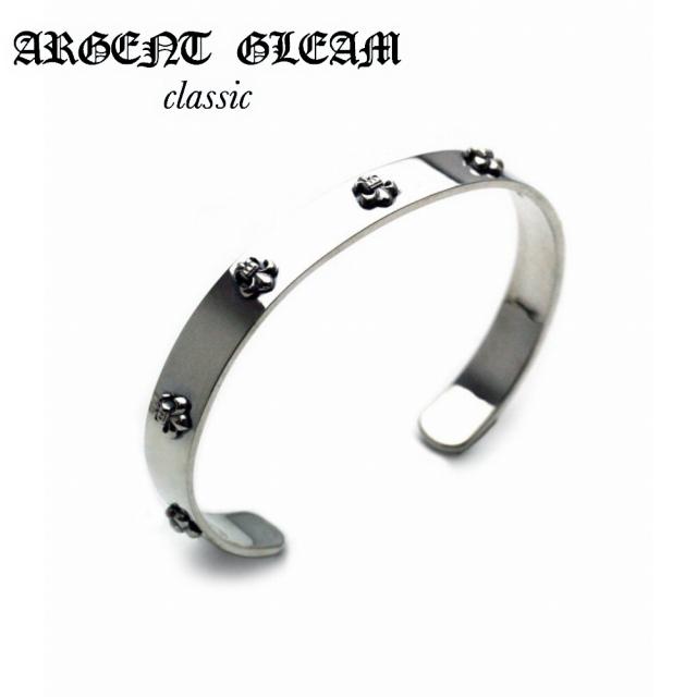 ArgentGleam Classic アージェントグリームクラシック シルバー925 バングル ユリ AGB-083 ブランド ARGENT GLEAM ボリューム感 フラット スタッズ