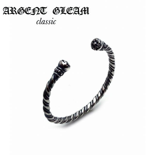 ArgentGleam Classic アージェントグリームクラシック シルバー925 バングル フラワー AGB-089 ブランド ARGENT GLEAM 女性 ボリューム感 クロス 銀線