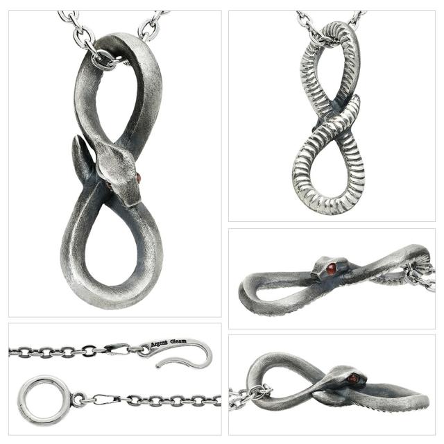 ArgentGleam アージェントグリーム ガーネット シルバー925 ネックレス Infinity Snake Necklace AN-459 ブランド アクセサリー ペンダント_4