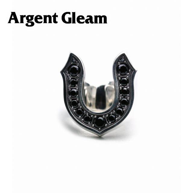 ArgentGleam アージェントグリーム シルバー925 リング 指輪 BLACK CZ LARGE HORSESHOE RING AR-389 ブランド ARGENT GLEAM 存在感 リング ブラック