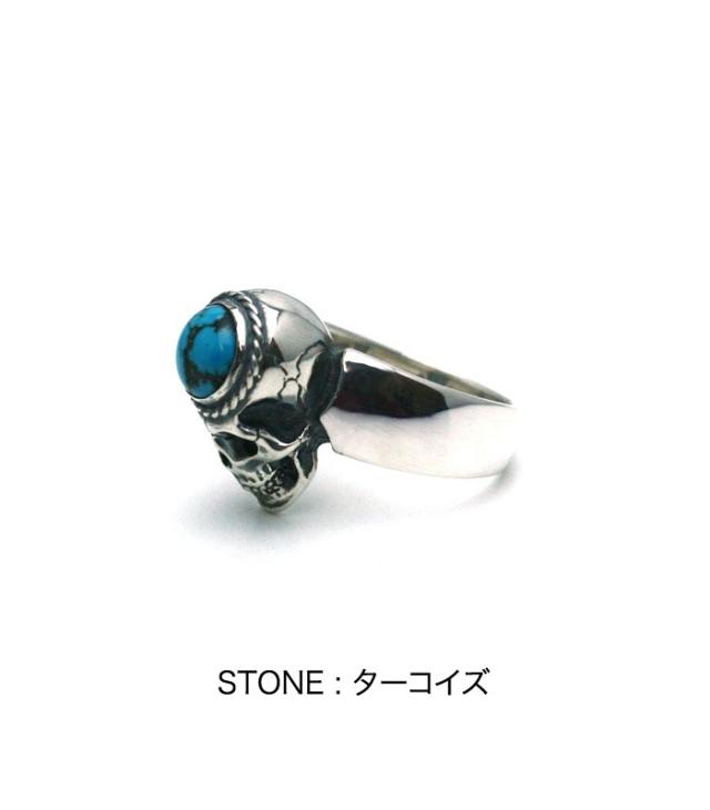 LIQUID リキッド シルバー925 リング 指輪 スカルストーンリング
