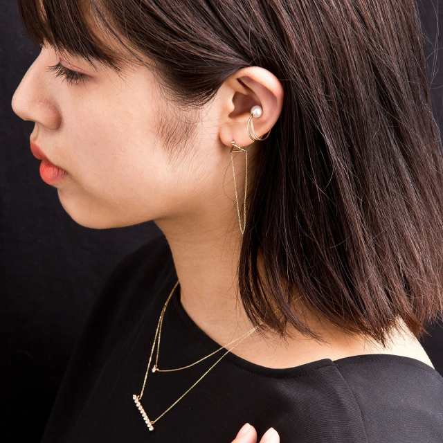 Elenore Jewelry 10金チェーントライアングルピアス エレノア