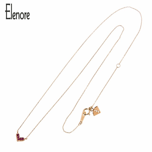 Elenore Jewelry 10金ルビーハートペンダント エレノアジュエリー ネックレス チェーン付き K10 フェミニン 金鎖 ゴールド gold ブランド