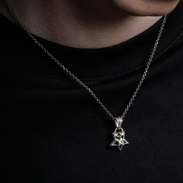 アルテミスクラシック ダブルスターペンダント Artemis Classic チェーン付 シルバーネックレス スター 星 ネックレス ジルコニア メンズ ネックレス ブランド_7