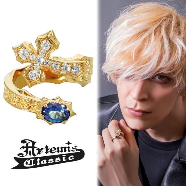 アルテミスクラシック Artemis Classic タイニー パヴェ 差し交わす 輪っか 指環 9〜23号 しろがね色 はりつけ台 ミスティックトパーズ 酸化ジルコニウム