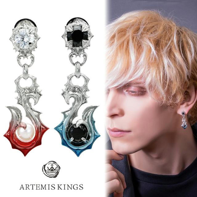 アルテミスキングス ARTEMISKINGS 青彩 ＆ 赤彩 フィッシュフック ペアピアス 1P 片耳用 ペア ピアス シルバー 釣り針 ハワイアン モチーフ ブランド