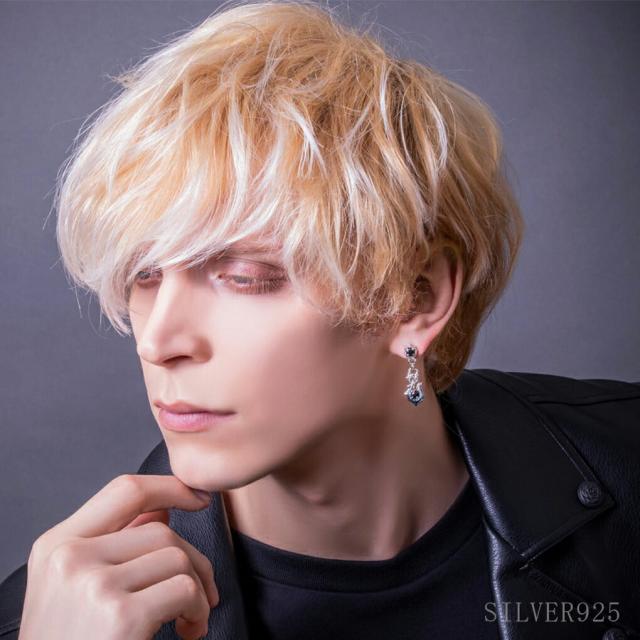 アルテミスキングス ARTEMISKINGS 青彩 フィッシュフック ピアス 1P 片耳用 シルバー 釣り針 ハワイアン モチーフ ブランド ブラックジルコニア_3