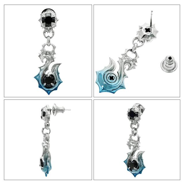 アルテミスキングス ARTEMISKINGS 青彩 フィッシュフック ピアス 1P 片耳用 シルバー 釣り針 ハワイアン モチーフ ブランド ブラックジルコニア_4