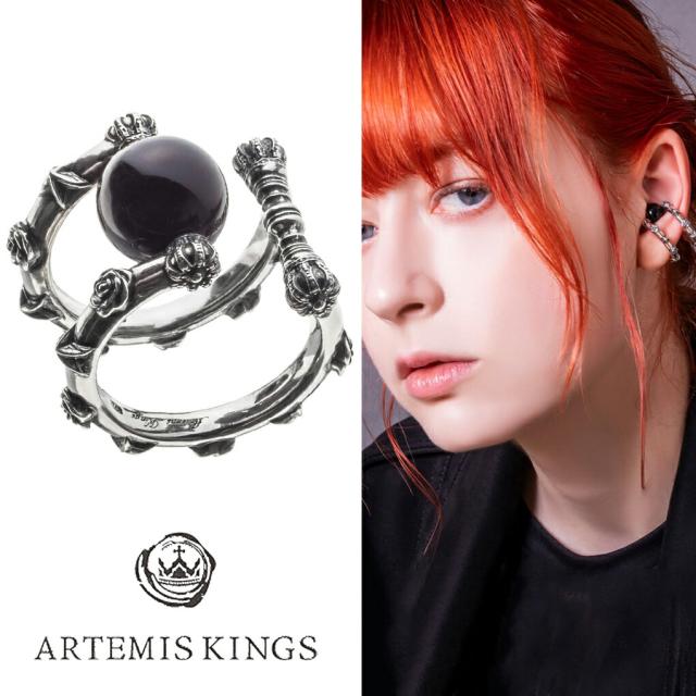 アルテミスキングス ARTEMISKINGS オニキス さくら色 はやりっ子 イヤーカフ AKE0130 1P 片耳用 しろがね色 925 ローズ 薔薇 星 帯状髪飾り ノン大広間 ピアス