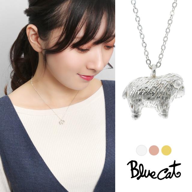 Blue Cat 羊 ミニチュア ペンダント ネックレス シルバー925 動物 アニマル シープ 立体 華奢 小さめ さりげない 上品 大人 かわいい 大人かわいい