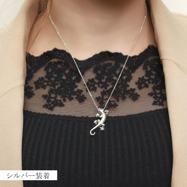 Blue Cat ヤモリ ネックレス ペンダント シルバー925 ゴールド トカゲ ゲッコー 爬虫類 動物 お守り かっこいい 上品 大人 きれいめ きれい 綺麗_3
