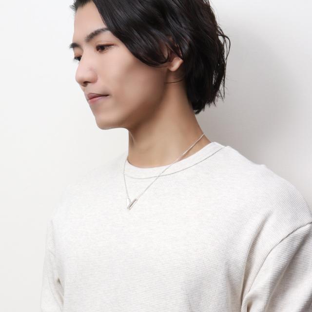 Blue Cat V字 ネックレス (チェーン付き) ペンダント メンズネックレス シルバー 925 トライアングル 逆三角形 上品 大人 きれいめ きれい 綺麗_3