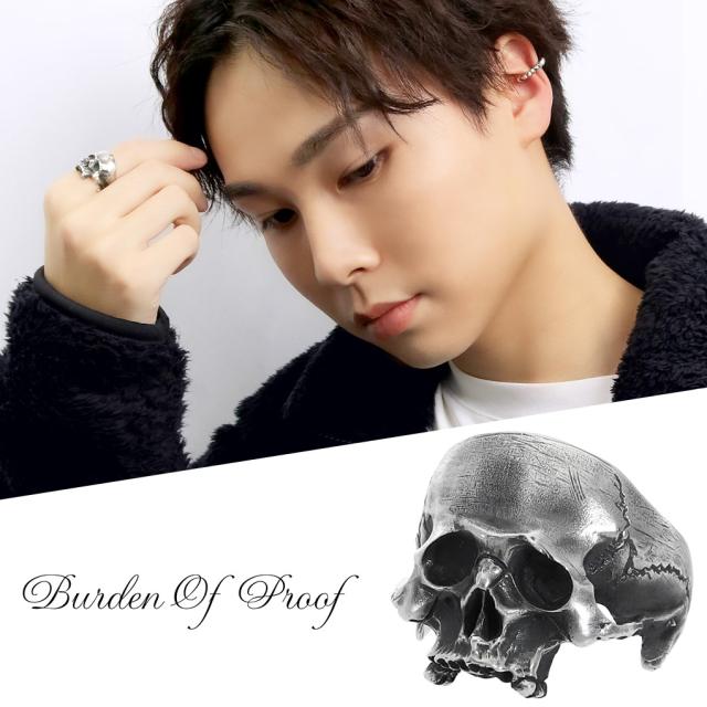 BURDEN OF PROOF ピンキースカル ハーフフェイス シルバー リング 指輪 9〜17号 ブランド バーデンオブプルーフ シルバー925 スカル ドクロ ガイコツ