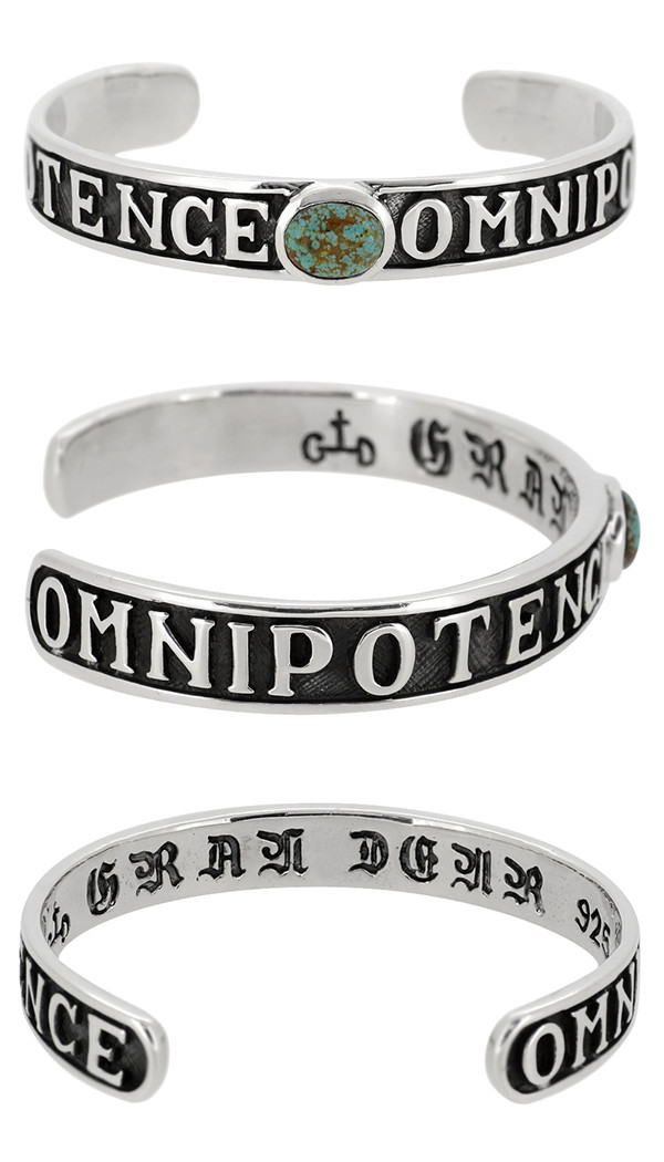 GRAN DEUR ナンバーエイト ターコイズ シルバー OMNIPOTENCE バングル ブレスレット メンズバングル 男性用シルバー925 銀 No.8 メンズブレスレット_1