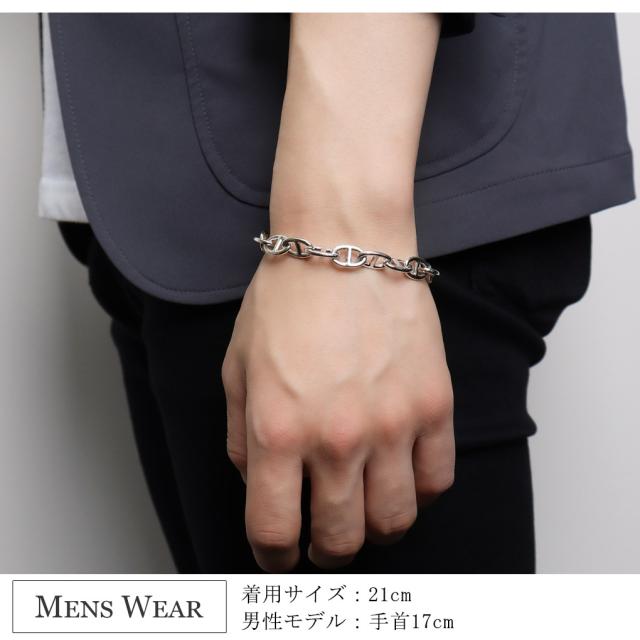 シルバー925 アンカーチェーン ブレスレット シルバー マンテル Tバー