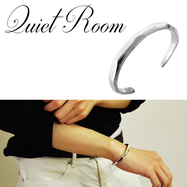 Quiet Room シンプル 槌目 シルバー バングル 腕輪 シルバーバングル ブレスレット ブレス シルバー950 ブランド きれいめ モノトーン_1