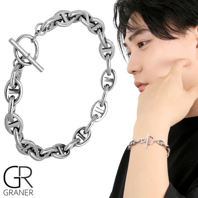 GRANER ステンレス アンカー チェーン ブレスレット マンテル ステンレスブレスレット 金属アレルギー対応 アレルギーフリー 肌に優しい デリケート肌