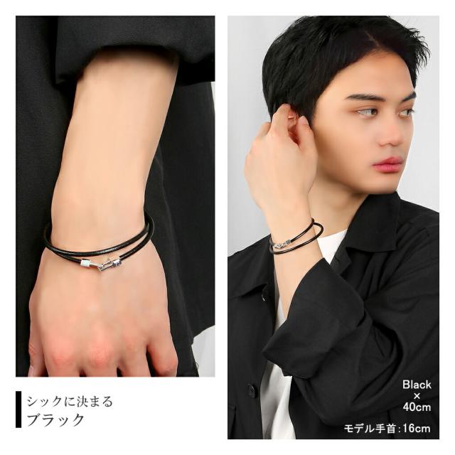 TAPIRUS 牛革 レザー ブレスレット 誕生石 二重巻き シンプル 刻印 メンズ レディース日本製 国産 本革 革 シルバー ブレス ブランド プレゼント 2連_7