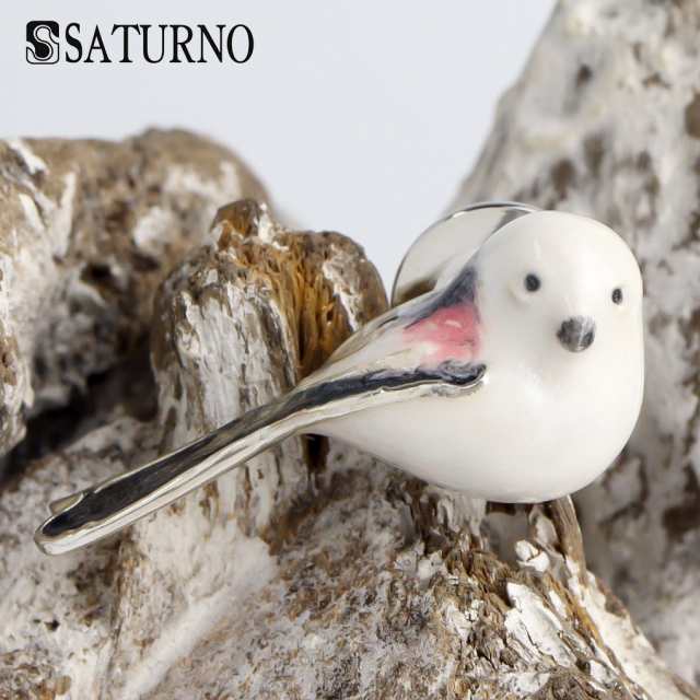 SATURNO サツルノ シマエナガ ピンブローチ シルバー エナガ
