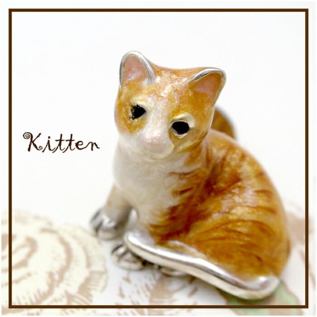 子猫の シルバーピンブローチ SILVER 925 シルバーアクセサリー 留め具