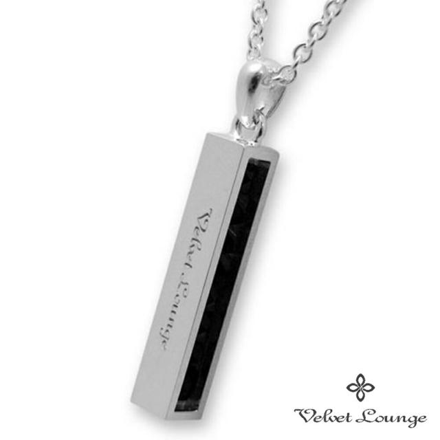 Velvet Lounge スタッド クラブ ペンダント ネックレス チェーン付き シルバー 925 スティック バー 棒 オニキス シンプル ブラック 黒 天然石 メンズ