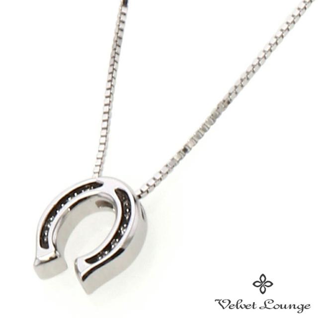 Velvet Lounge Horseshoe ホースシュー ペンダント ホワイト キュービックジルコニア ネックレス チェーン付き シルバー 925 馬蹄 蹄鉄 シンプル