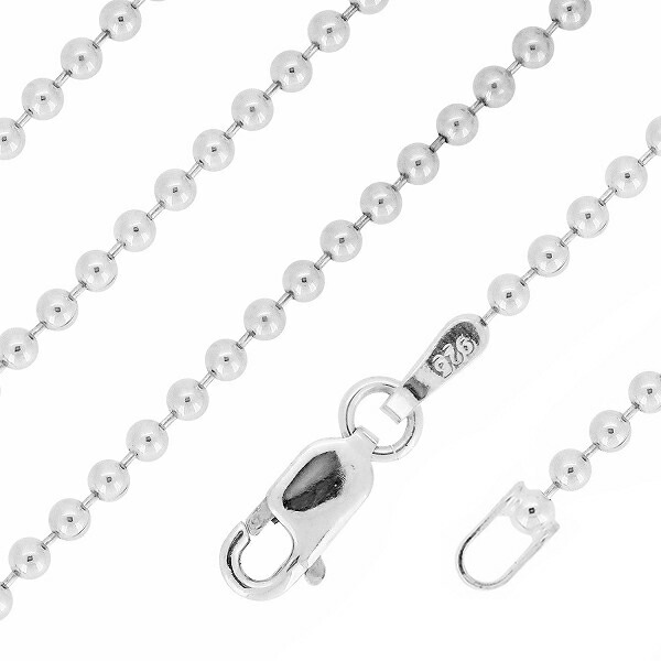 シルバーボールチェーン ボール直径2.0mm 45cm/シルバー925 ネックレス 