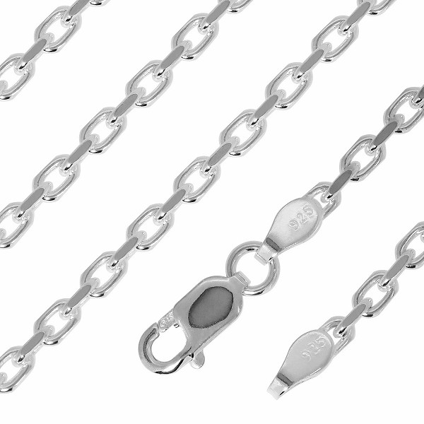 シルバーあずきチェーン 2面カット 幅約2.2mm 45cm/シルバー925 