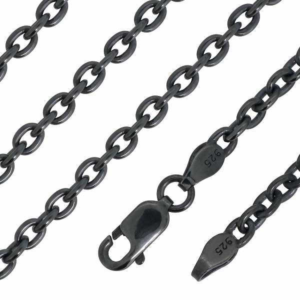 いぶし あずきチェーン シルバーチェーン 幅約2.8mm 80cm ネックレス チェーン のみ シルバー 925 ネックレスチェーン チェーンネックレス 鎖 小豆_3