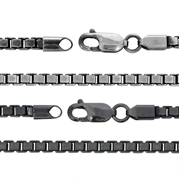 シルバーチェーン ネックレス チェーン いぶしベネチアンチェーン 幅約3.2mm 45cm シルバー925 銀 ハード ベネチアン シルバー925_2