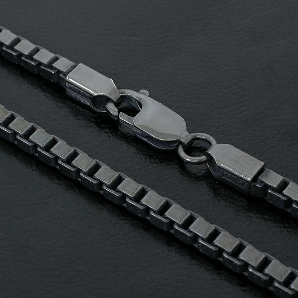 シルバーチェーン ネックレス チェーン いぶしベネチアンチェーン 幅約3.2mm 45cm シルバー925 銀 ハード ベネチアン シルバー925_4