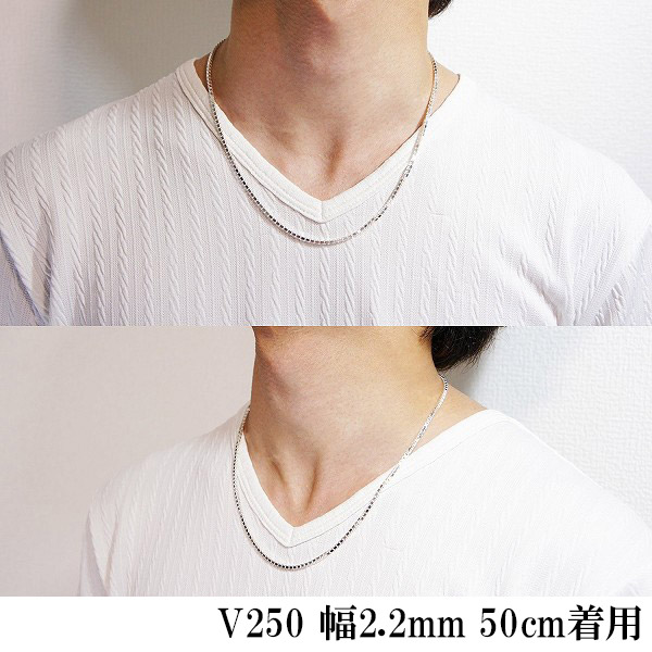 シルバーチェーン ネックレス チェーン ベネチアンチェーン 幅約2.2mm 60cm ベネチアン シルバー925チェーン シルバーネックレス チェーンのみ_2