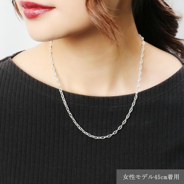 シルバーチェーン ネックレス チェーン マリンチェーン 幅約3.5mm 55cm シルバー シルバー925 アンカーチェーン マリーナチェーン チェーンネックレス_2