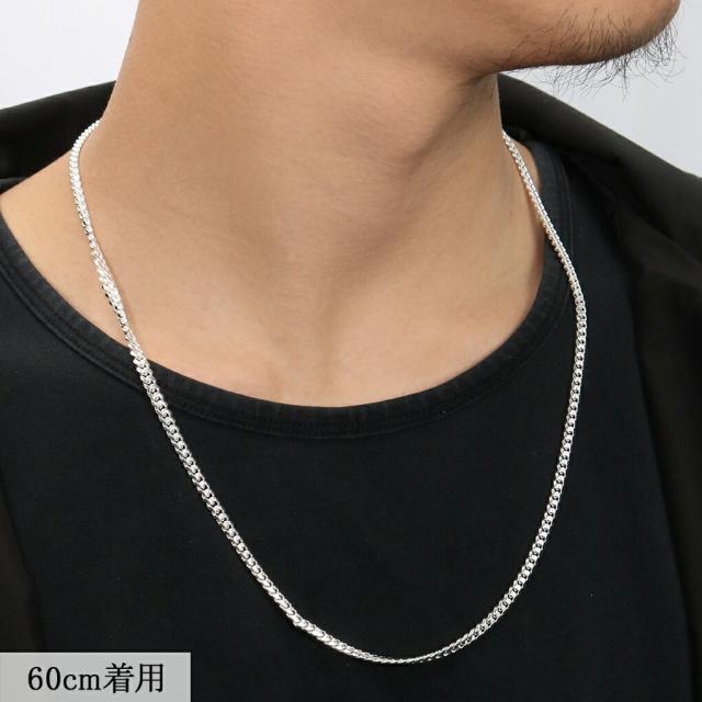 シルバー マイアミキューバンチェーン ネックレス 幅約4.1mm 60cm シルバー925 銀 ハード きへい キヘイ 喜平 シルバーネックレスチェーン_1