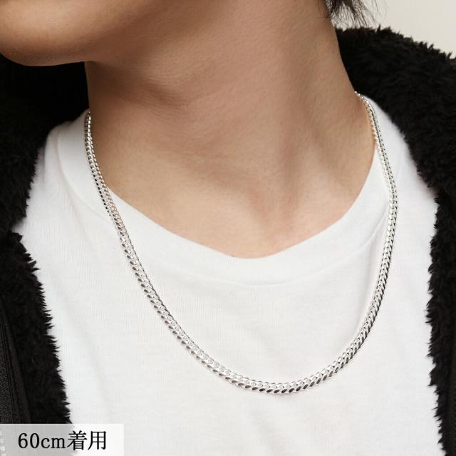シルバー マイアミキューバンチェーン ネックレス 幅約5.0mm 60cm