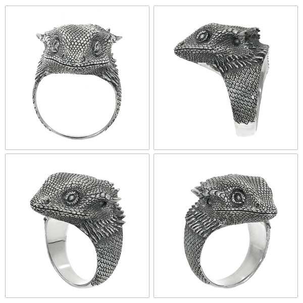Cold I's フトアゴヒゲトカゲ ヘッド リング 15〜27号 シルバー
