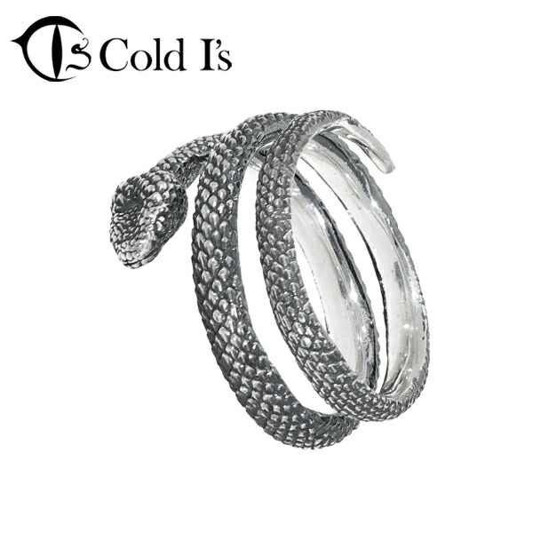 Cold I's ブッシュバイパー 3連 巻きつき リング 10〜25号 シルバー925 指輪 シルバーアクセサリー 毒蛇 ヘビ 蛇 スネーク パイソン ボア 爬虫類
