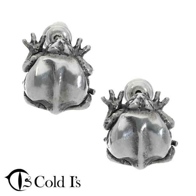 Cold I's トマトガエル ピアス 2P 両耳用 シルバー 925 カエル 蛙 両生類 リアル 生き物 動物 アニマル シルバーピアス スタッドピアス メンズ