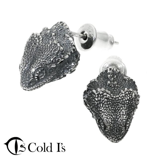 Cold I's フトアゴヒゲトカゲ ヘッド ピアス 2P 両耳用 シルバー 925