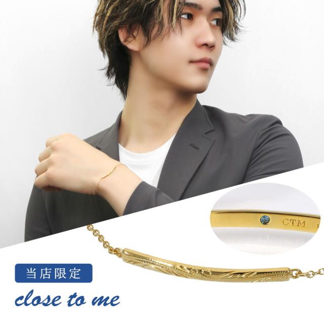 close to me 当店限定 K23RGP ゴールド ハワイアン プレート ブレスレット シルバー 925 ブルーダイヤモンド 23金 金色 ハワイアンジュエリー