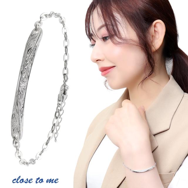 close to me ハワイアン プレート ブレスレット シルバー ハワイアンジュエリー ヘリテージ スクロール 柄 模様 パターン スティック バー