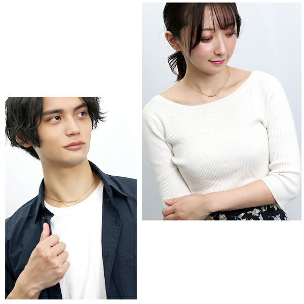 刻印無料 close to me ステンレス パイプ チョーカー ペアネックレス ゴールド 金色 上品 おしゃれ きれいめ 大人 高見え シンプル バー チューブ_4