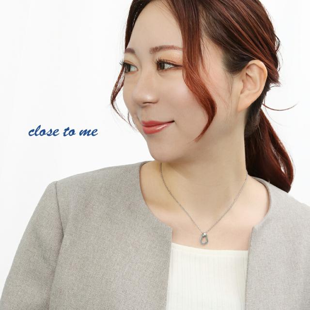 close to me 刻印無料 ホースシュー ブルーダイヤモンド ステンレス ペアネックレス ペアアクセサリー お揃い カップル 馬蹄 サージカルステンレス_5