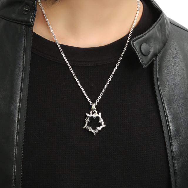エンプティー ルース ネックレス ペンダント ペンダントトップ ペンダントチャーム シルバー 925 ジルコニア ラウンド リング 環っか リース_2