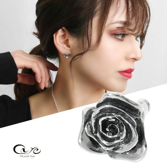 cure ローズ ピアス 1P 片耳用 シルバー 925 薔薇 バラ 花 植物 ゴシック ハード きれいめ 上品 シルバーピアス スタッドピアス メンズ レディース 6,336円