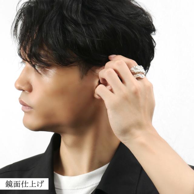 cure フェザー 巻きつき リング 指輪 11〜29号 シルバー 925 羽根 羽 翼 太め 太い ハード ワイルド シルバーリング メンズ レディース 男性 女性_5