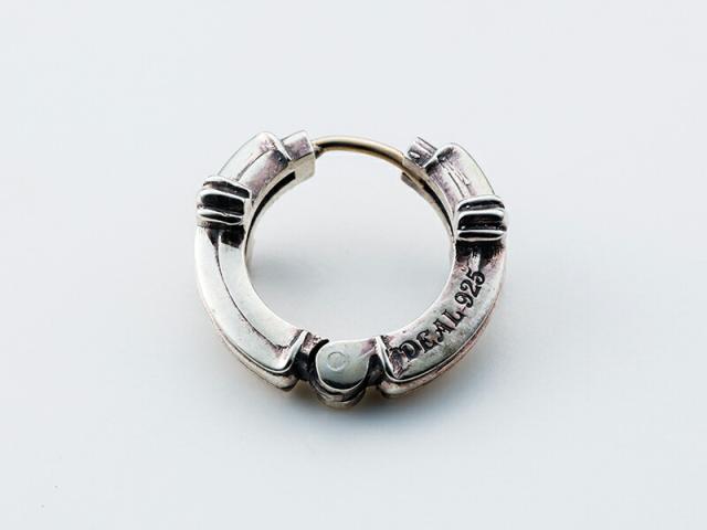 DEAL DESIGN ディールデザイン クロスロックフープ 片耳 ピアス シルバーピアス シルバー925 メンズ フープピアス ロック フープ シャープ 両面