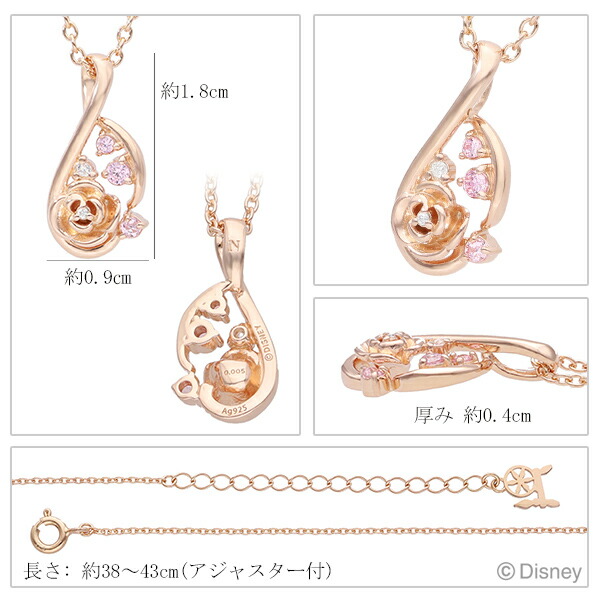 ディズニー 当店限定 眠れる森の美女 オーロラ姫 ネックレス 限定 公式 オフィシャル ディズニープリンセス Disney グッズ ダイヤモンド バラ 薔薇_6