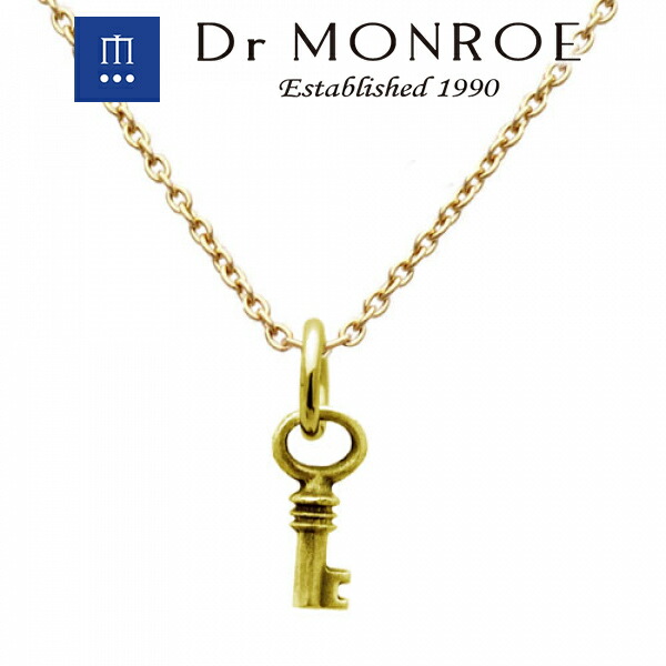 Dr MONROE ドクターモンロー K10キーチャームネックレス (チェーン付きペンダント) 鍵 錠前 南京錠 ブランド 10金 K10 10K イエロー